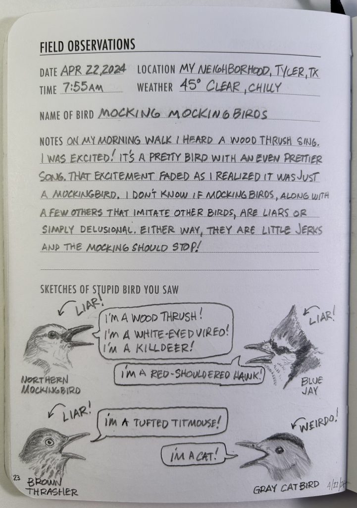 East Texas Birding Humor - Birdbrain Blogs - Brian Sanders