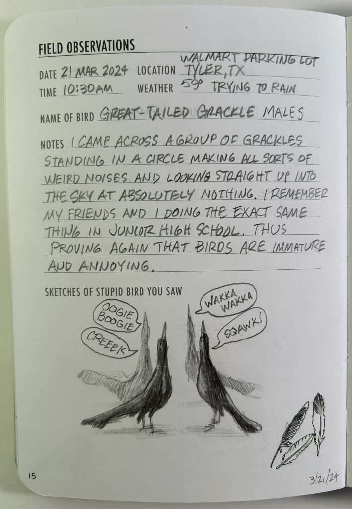 East Texas Birding Humor - Birdbrain Blogs - Brian Sanders