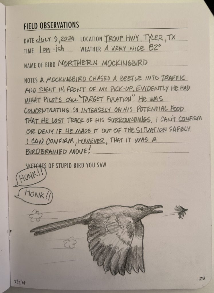 East Texas Birding Humor - Birdbrain Blogs - Brian Sanders